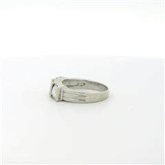Sterling Silver Round CZ Band Ring - Size 8